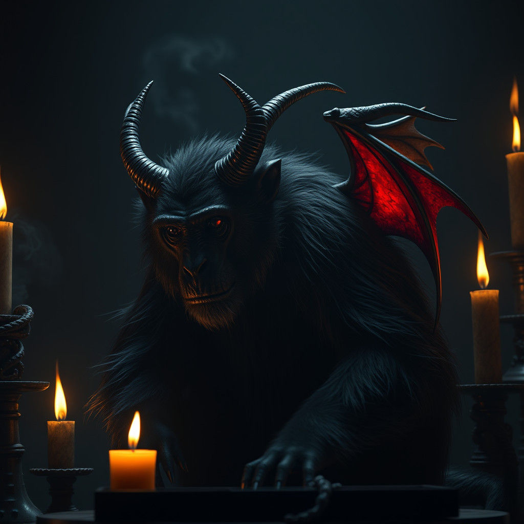 Mystical Black Monkey in Gothic Devilscape