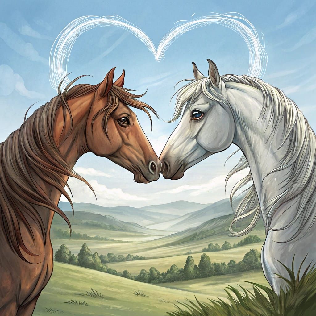 Equine Heart Symbolism in Two Horses