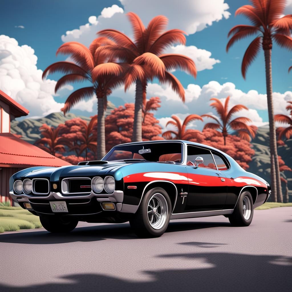 GTO in Simpsons-esque Cartoon World, Stylized Realism