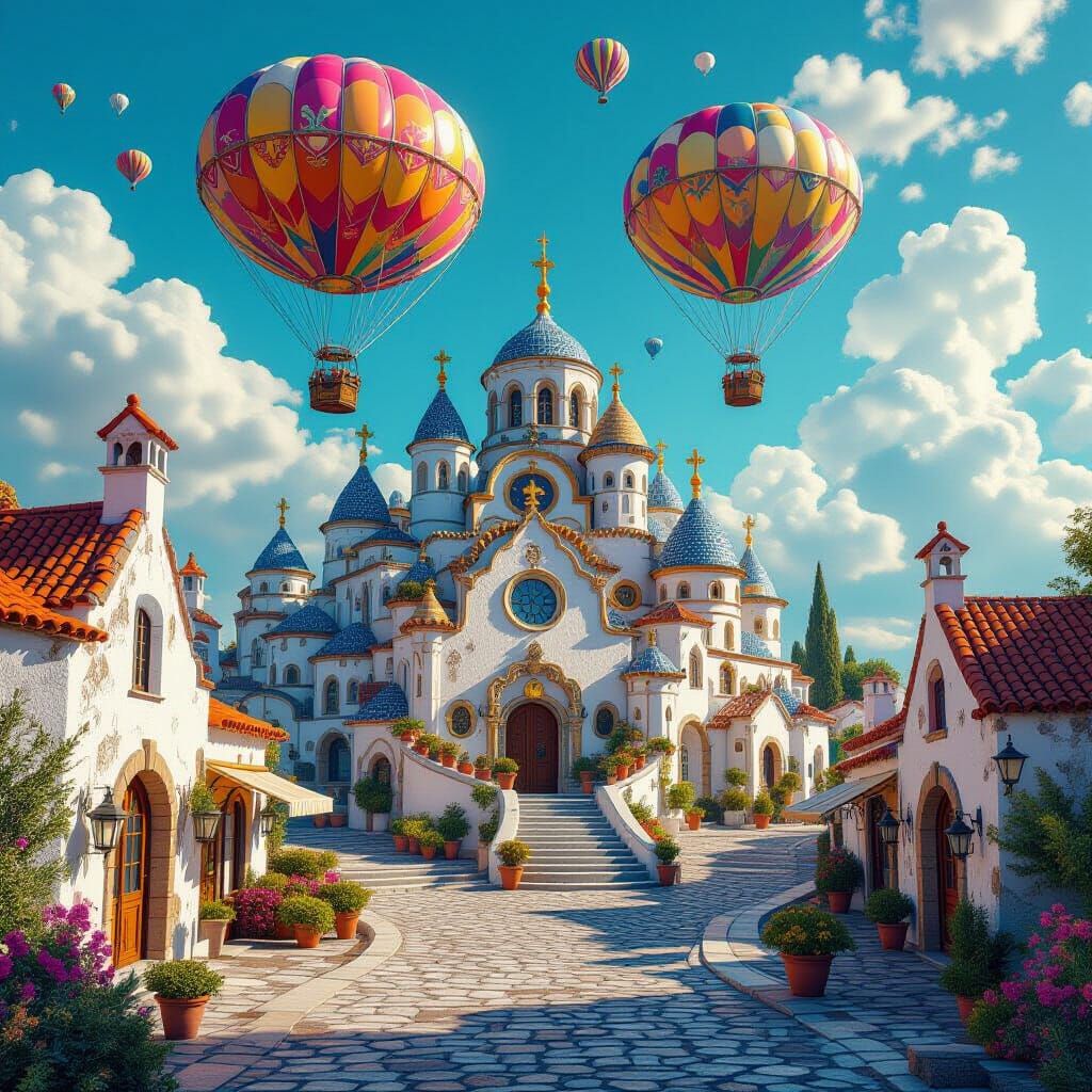 Psychedelic Alberobello With Dirigibles