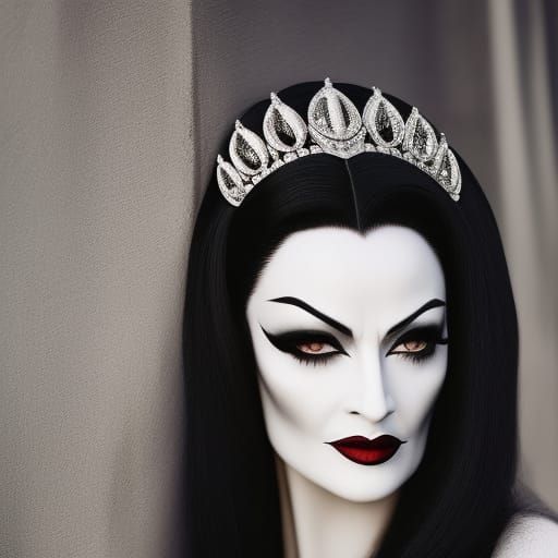 Lily Munster and Morticia Addams: Photorealistic Portrait
