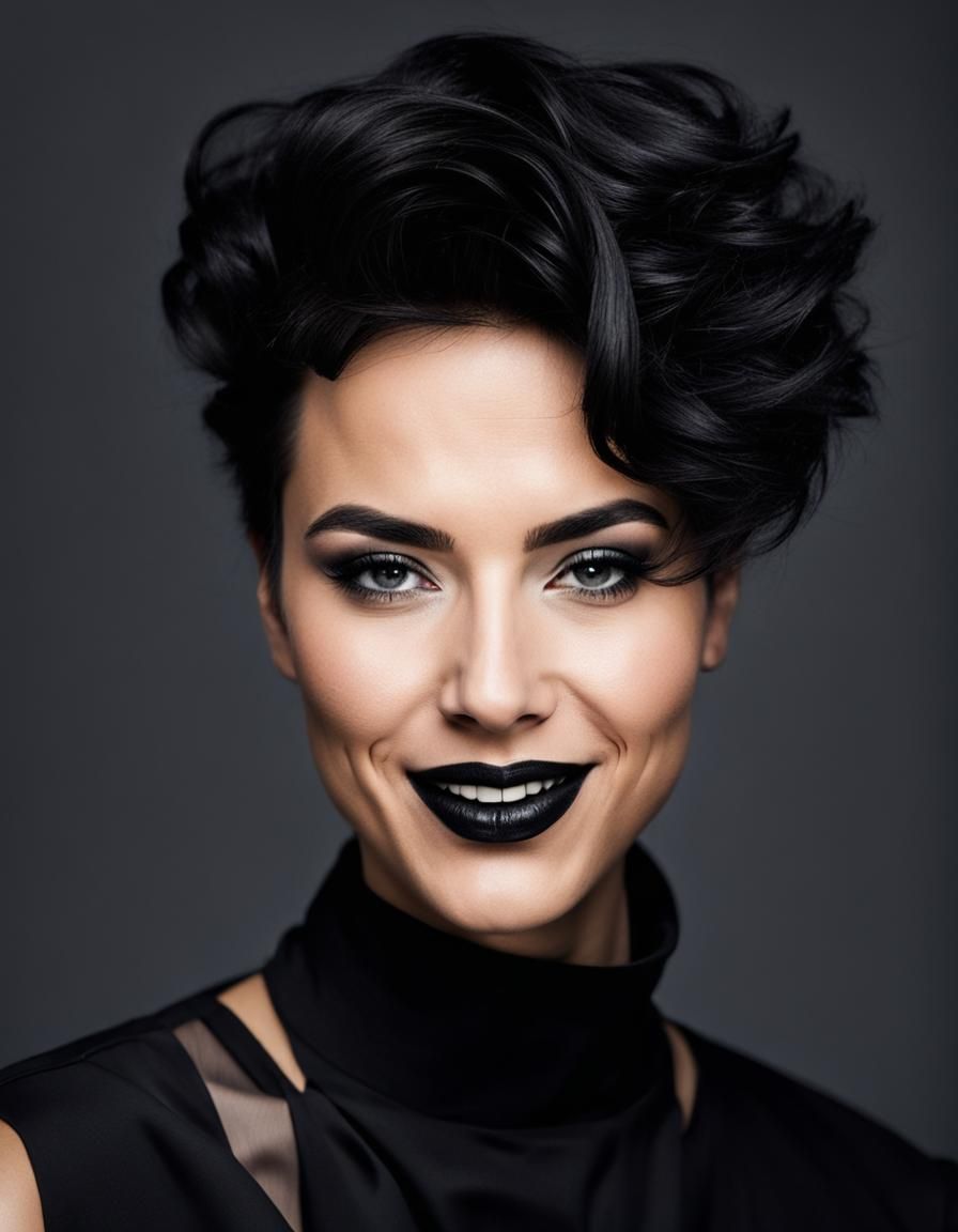 Androgynous woman smile
