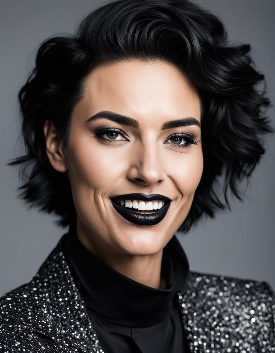 Androgynous woman smile