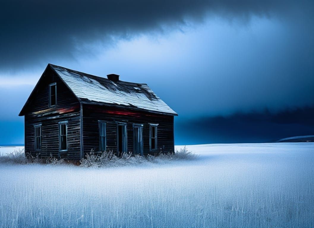 Abandoned Alaskan House in Ethereal Alcohol Ink
