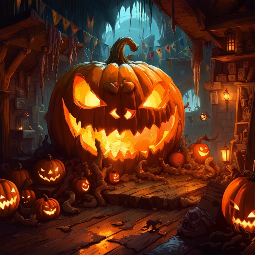 Terrifying Fantasy World Inside Halloween Pumpkin