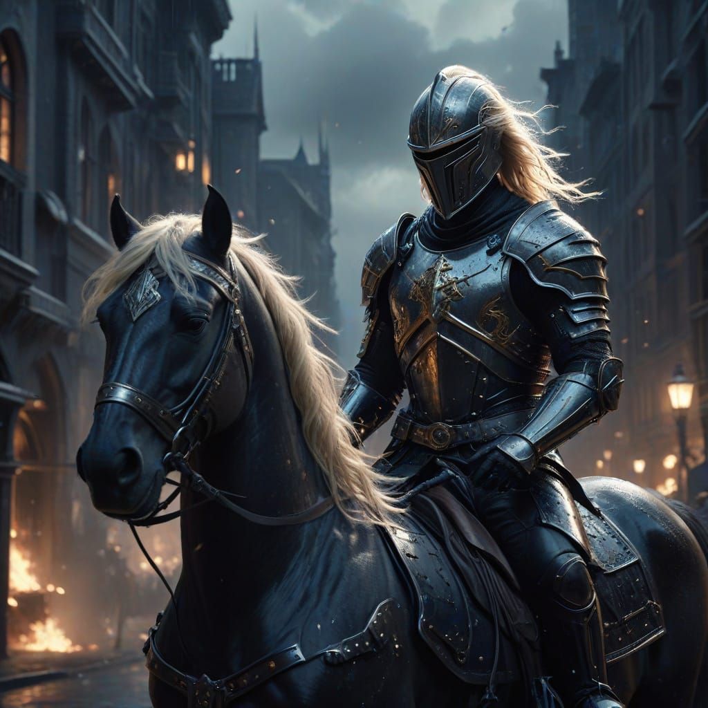 Epic Medieval Knight Rides into Sunset