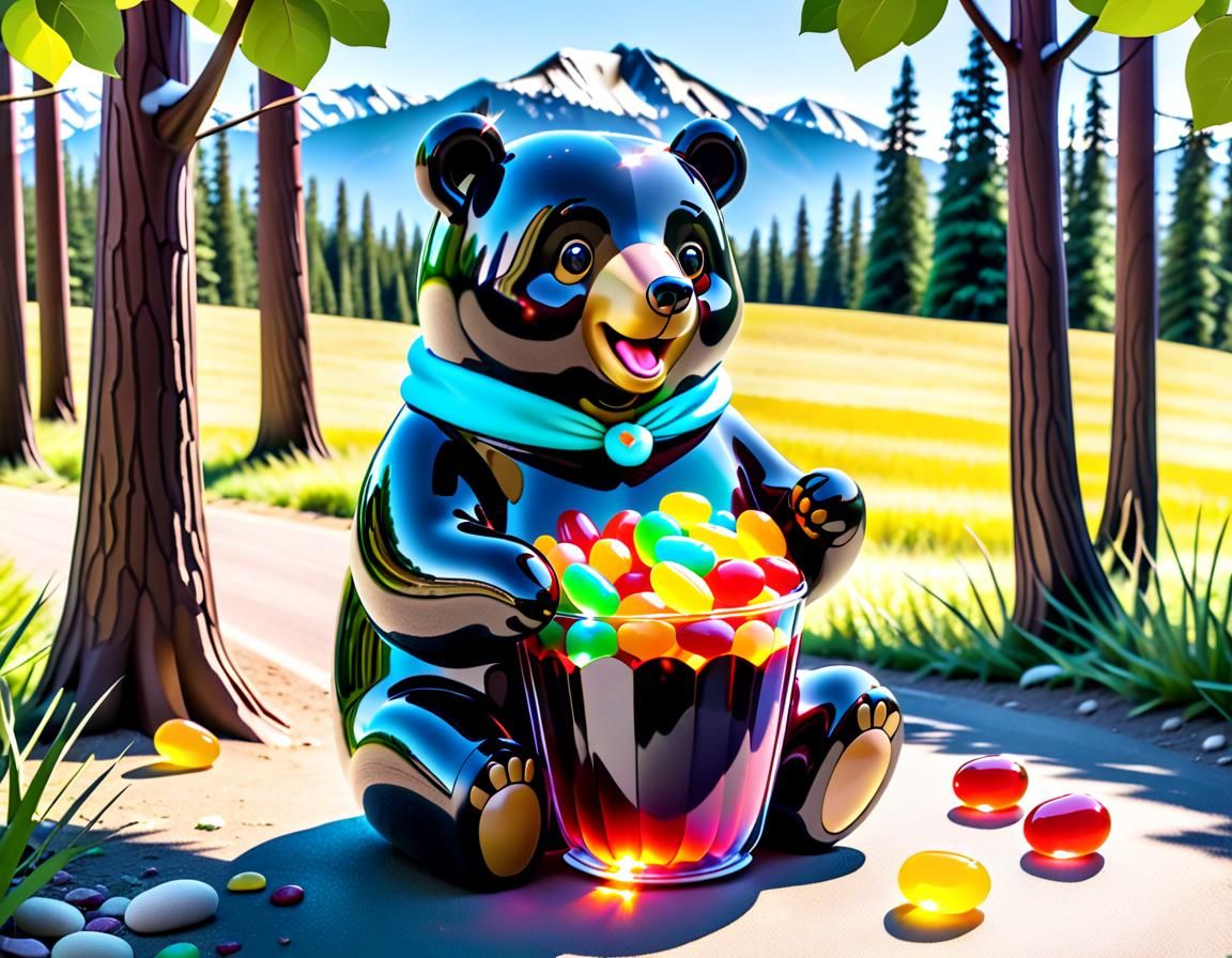 Jelly Bear Eating Jelly Beans