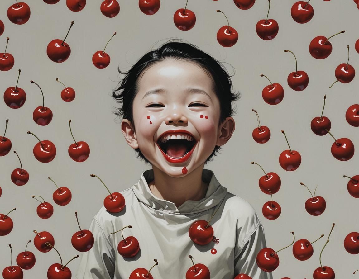 Cherrypit Giggle Snack: Comic Book Art Portrait
