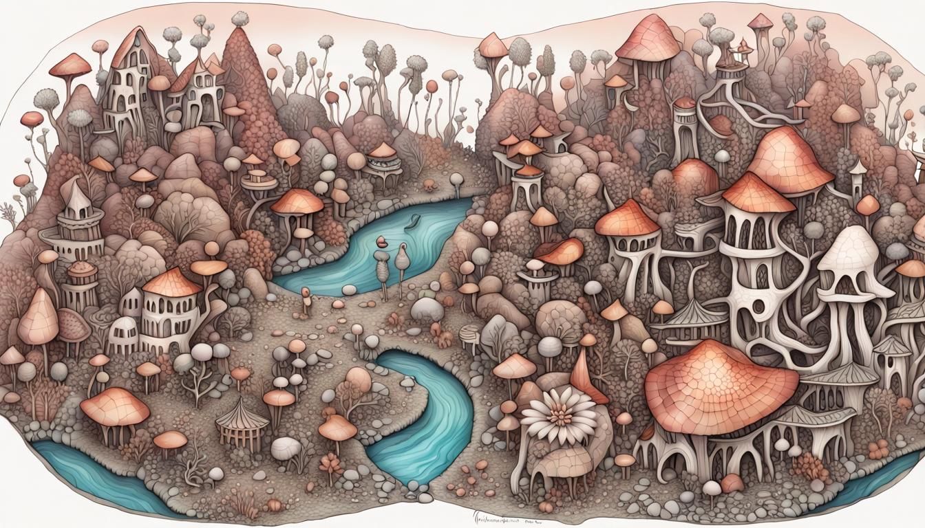 Fairy Town in Crocodia with Fractal Elements