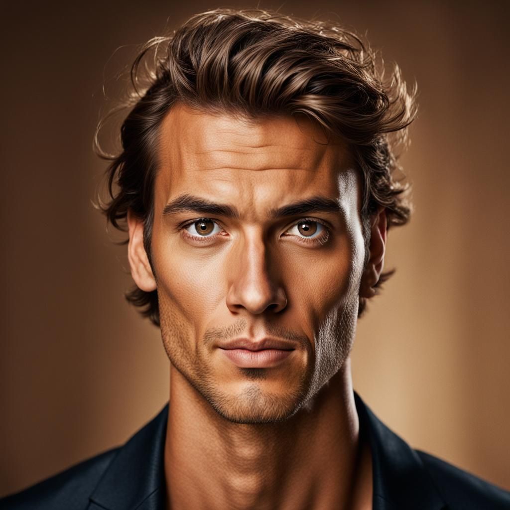 Professional Portrait of Young Man with Dramatic Lighting