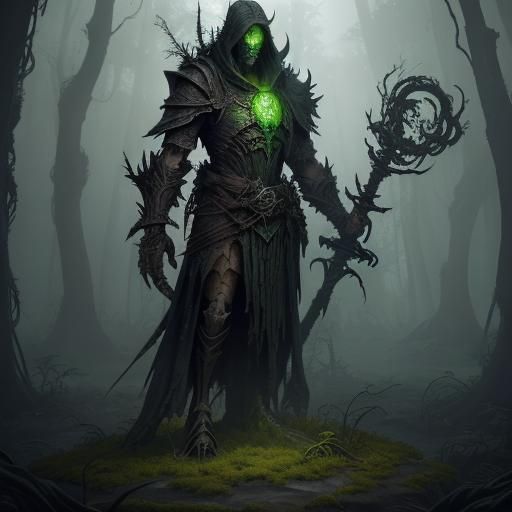 Skeletal Warlord in Overgrown Armor Digital Art