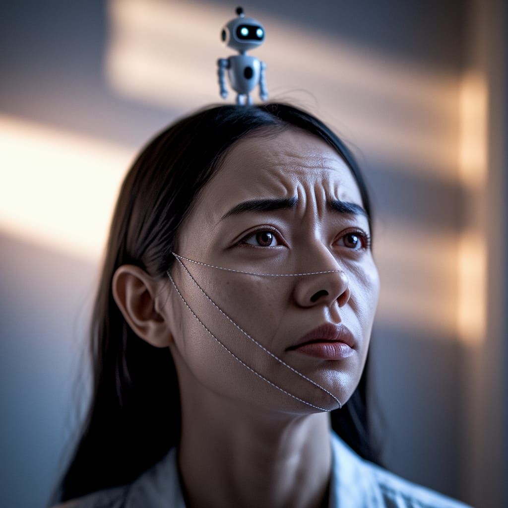 A Woman's Melancholy in a Cyberpunk Dystopia