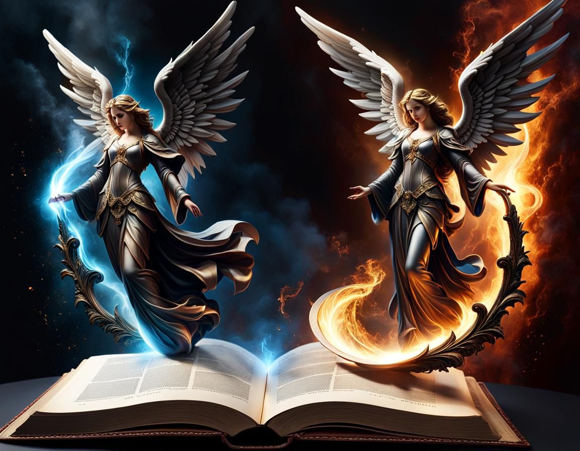 Angels of Light and Darkness in Open Book