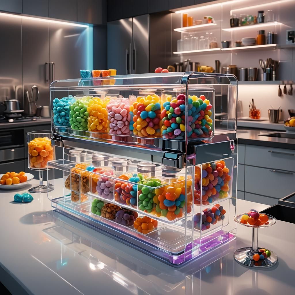 Acrylic Food Dispenser in High-Gloss Digital Art