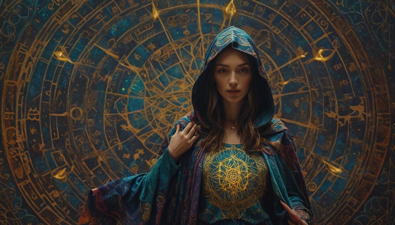 Modern Sorceress Tarot Reading in Hyperrealistic Style