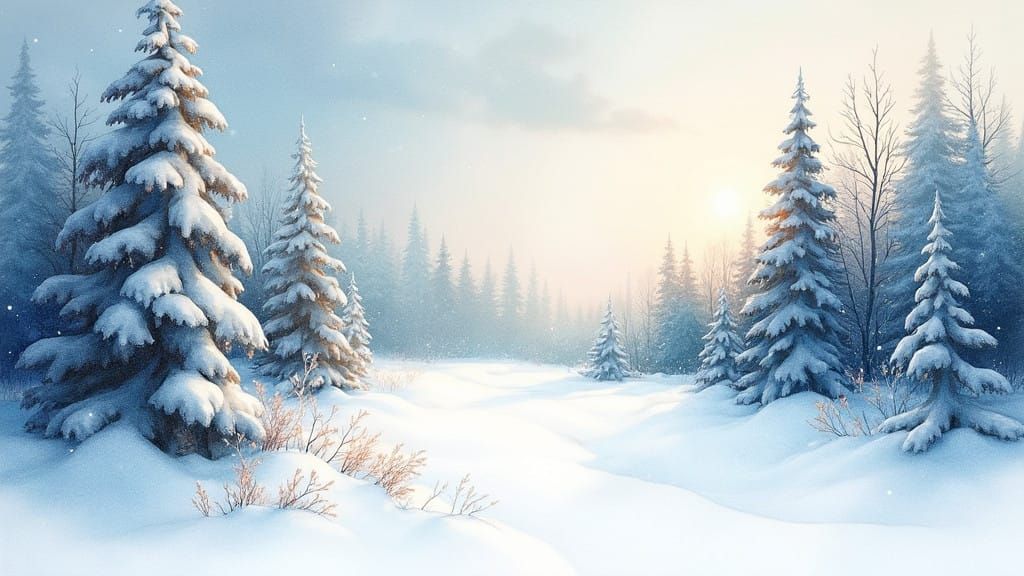 Whimsical Winter Wonderland in Watercolor