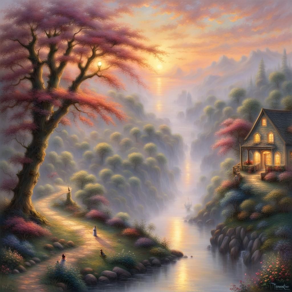 Ethereal Sunset Dance in Fantasy Style