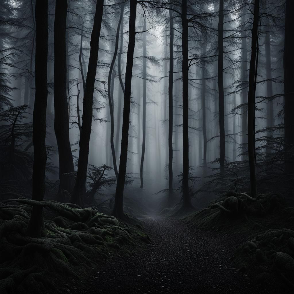 Misty Forest: An Atmospheric Dark Landscape