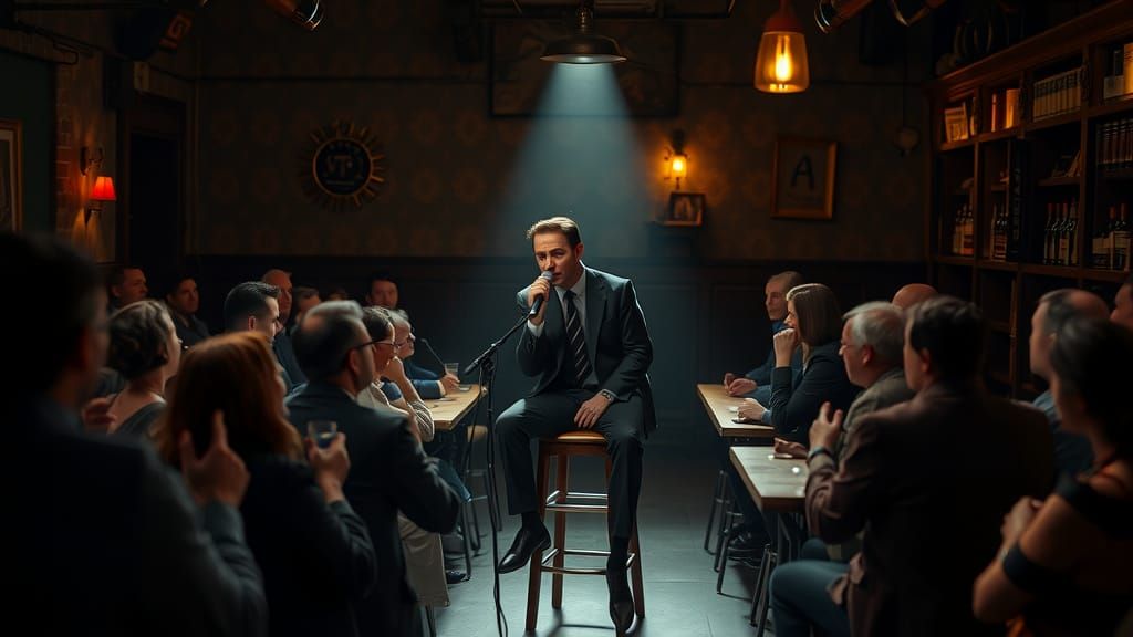 Kafka Tells Jokes in Dimly Lit Bar