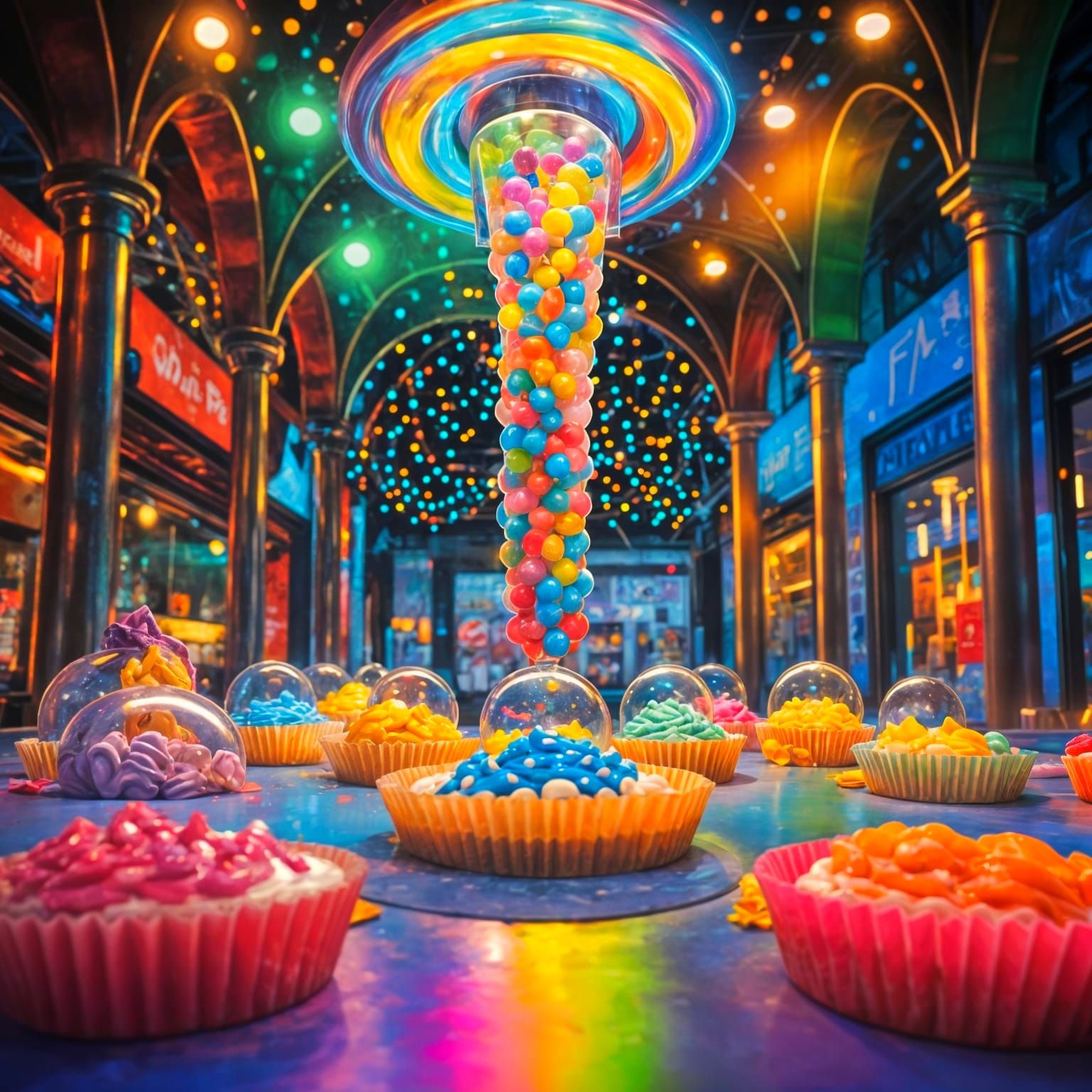 Hyperrealistic Boba Club Party: Splash Art Concept