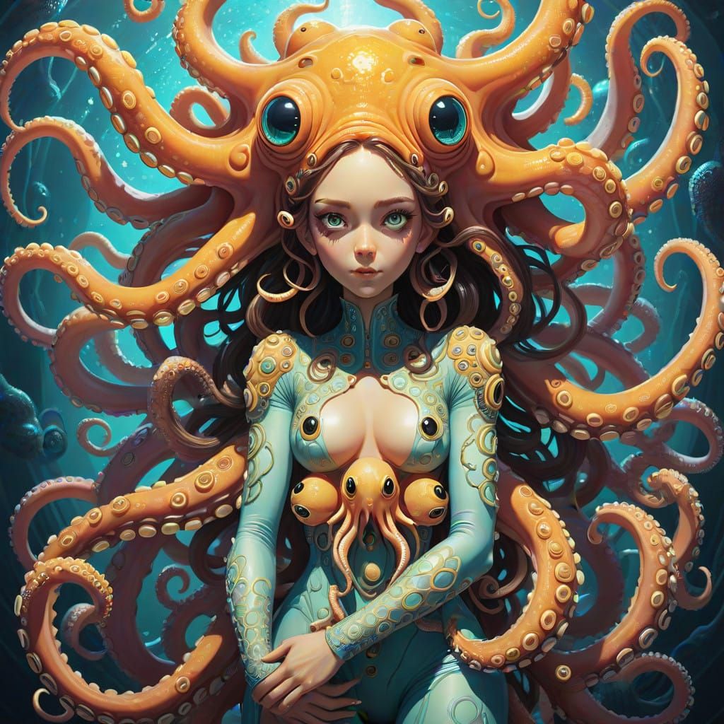 Surreal Goddess of Interdimensional Octopods Radiates Love i...