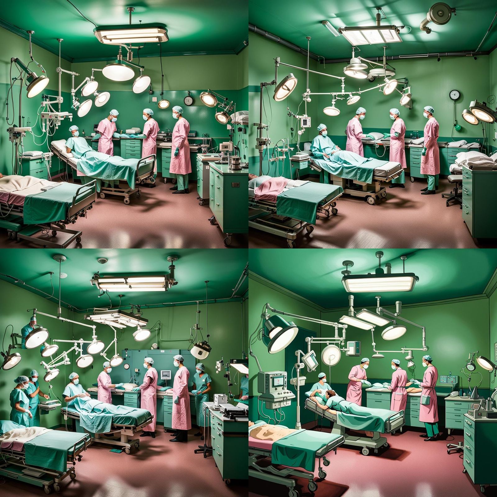 1930s Surgical Suite in Hyperrealistic Style