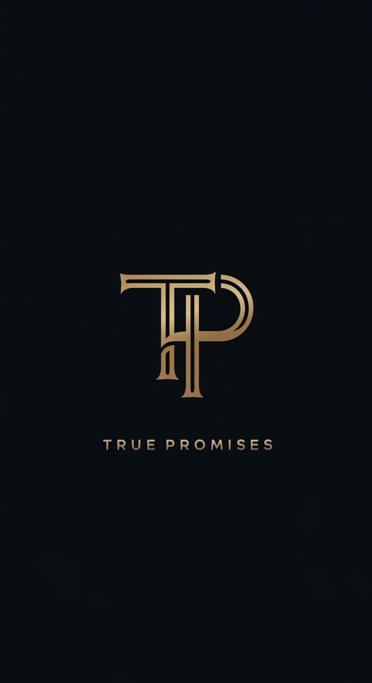 Modern Gold Monogram Logo for True Promises