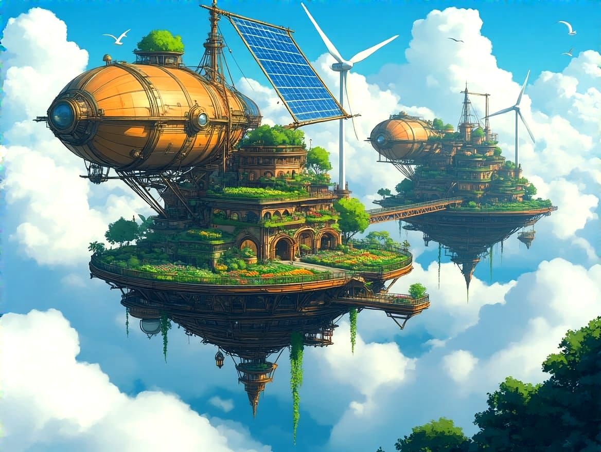 Solarpunk Floating Town 2