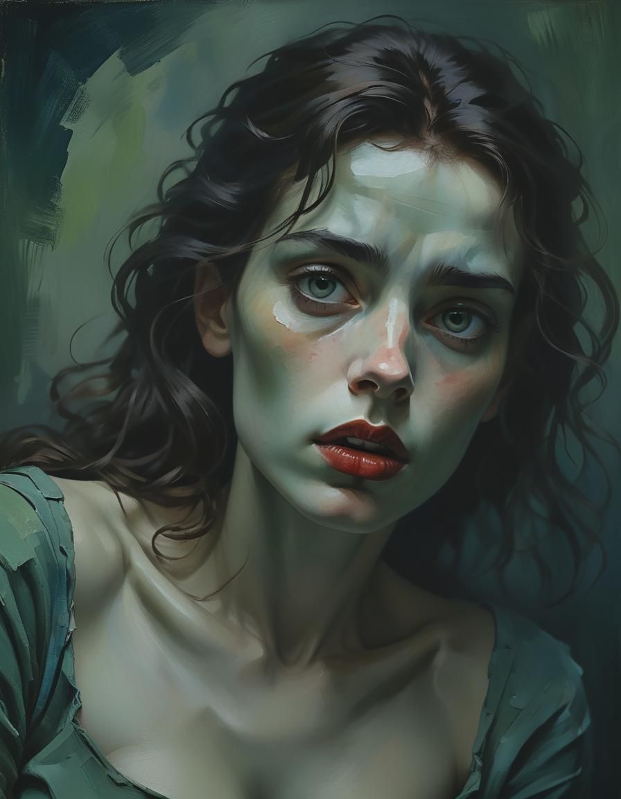 Expressive Portrait in Atmospheric Expressionist Style