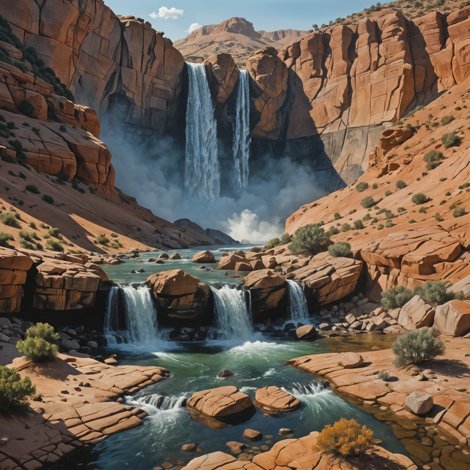 Hyperrealistic Desert Landscape in Photorealism