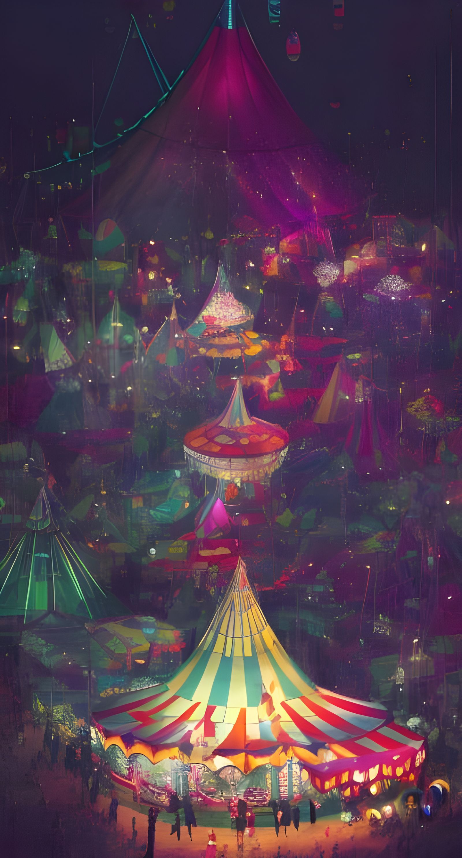 Epic Circus Carnival Tent in Digital Illustration