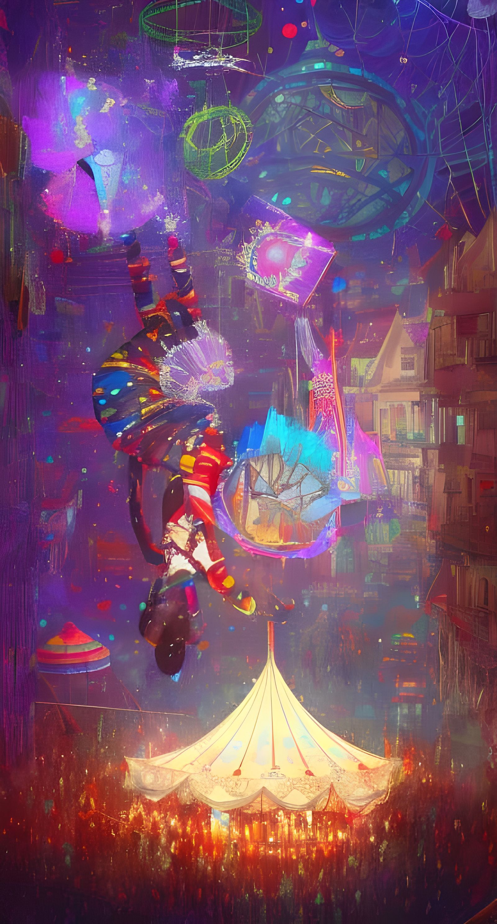 Epic Circus Carnival Performers: Hyperdetailed Digital Illus...