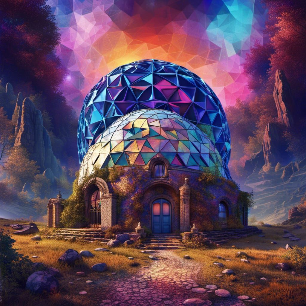 Kabbalistic Geodesic Dome, Britpop Glitch Art