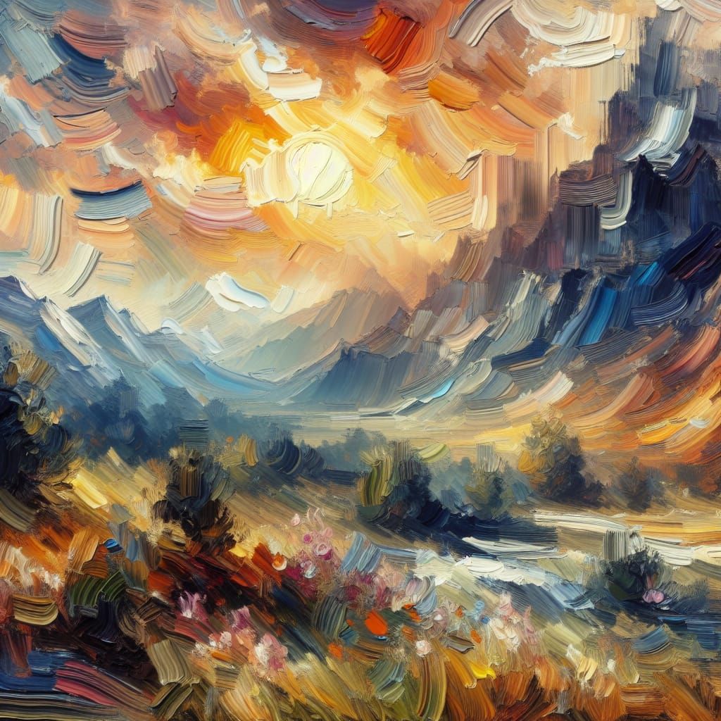 Vibrant Oil Painting Captures Life's Precious Moments