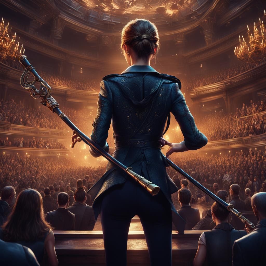 Dominatrix at Alien Concert: Detailed Matte Painting