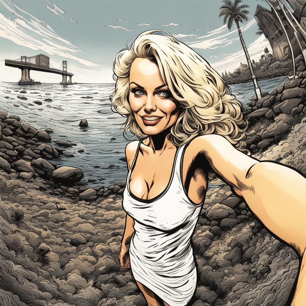 Selfie in Milo Manara Comic Book Style