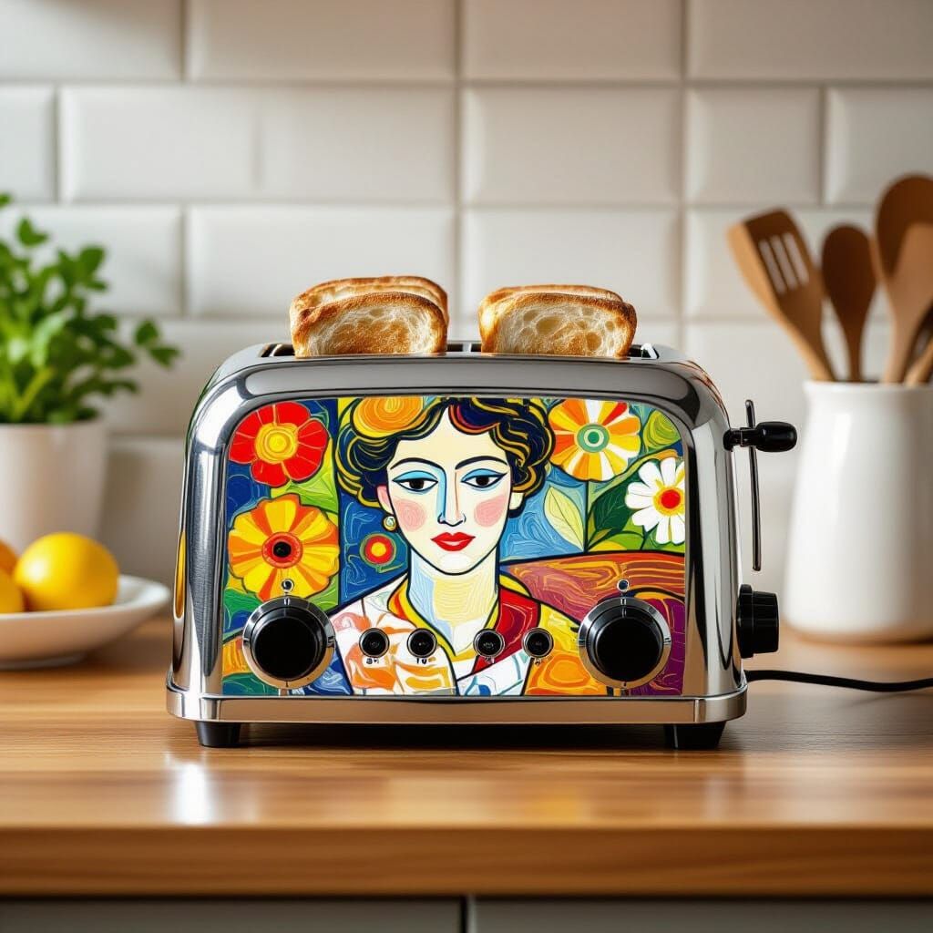 Electric Toaster in Kitchen, Cezanne Klimt Style