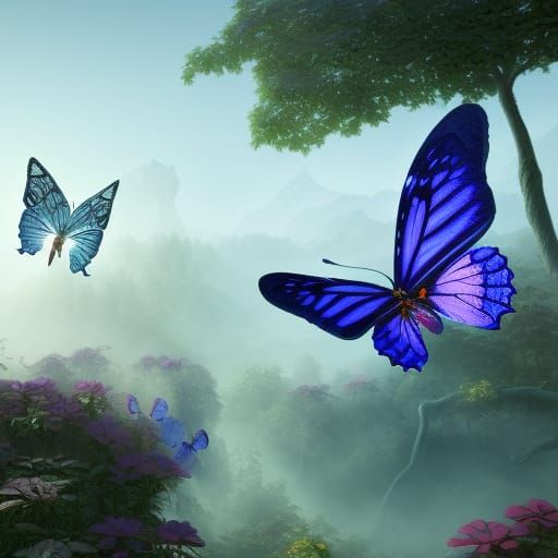 Fantastical Butterfly Dance in Deep Color