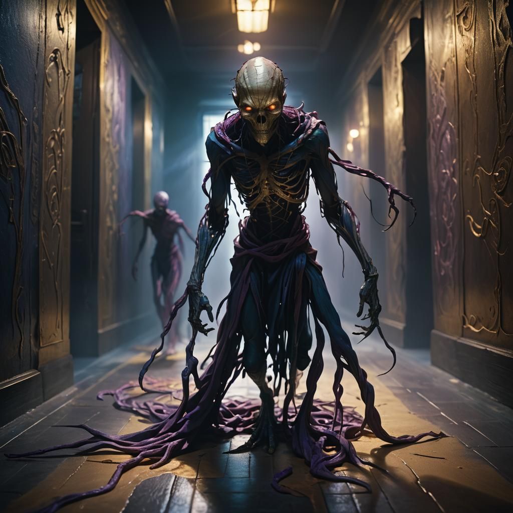 Ethereal Dark Fantasy Figure in a Matte Painting