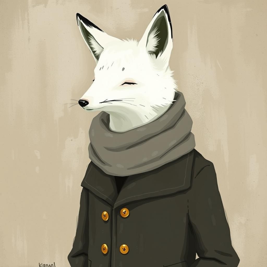 Fox in Jacket: Digital Illustration