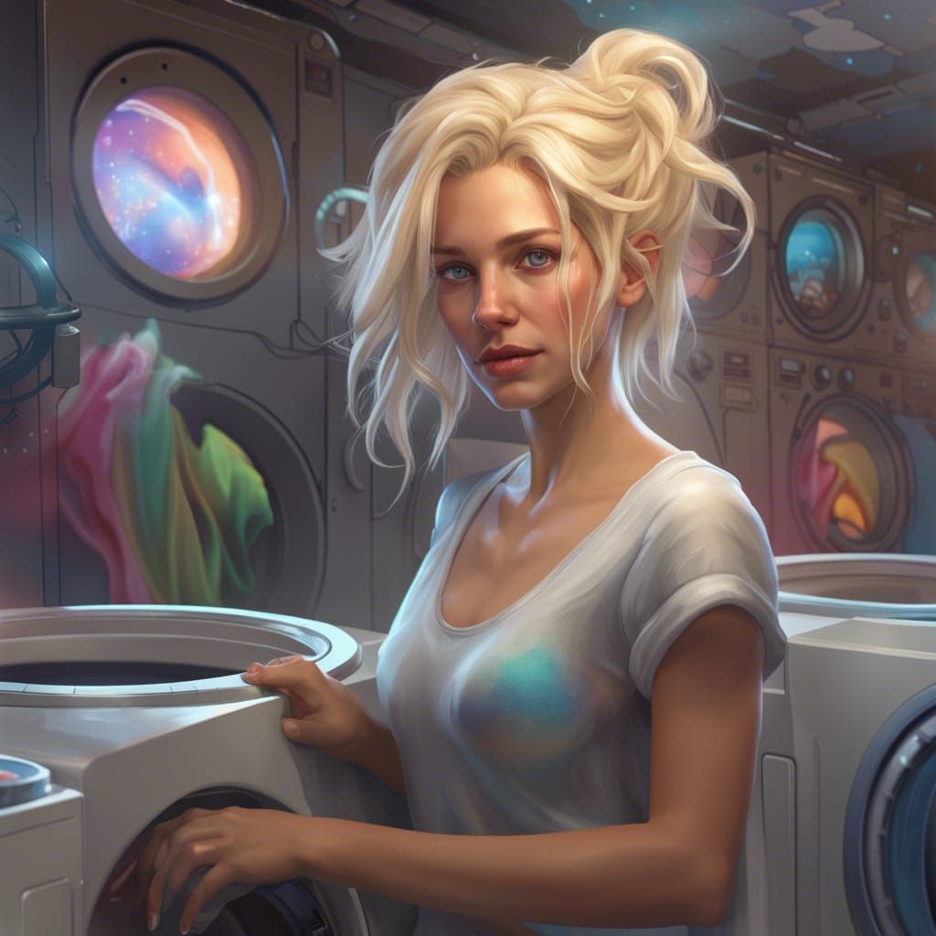 Cosmic Laundry: Woman in Artgerm Style