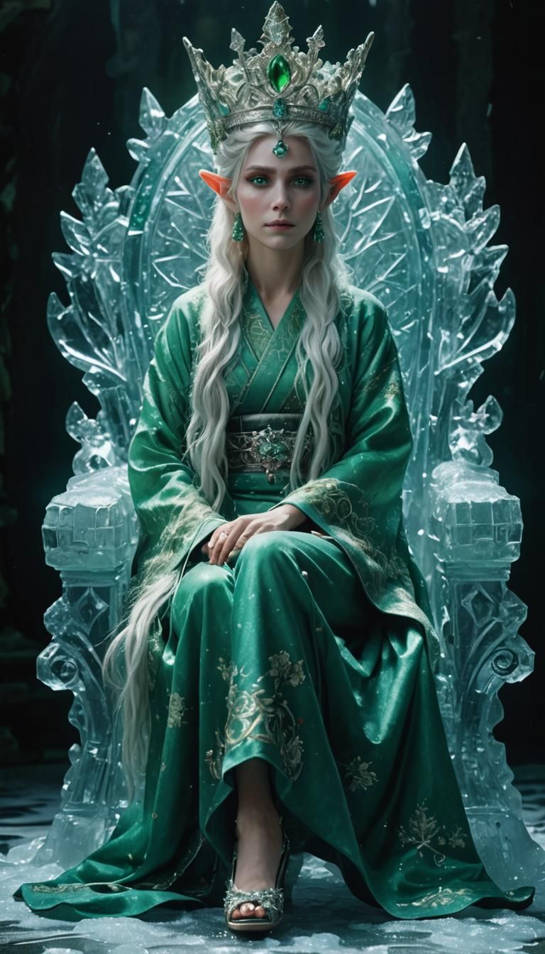 Icy Throne: Elf Queen in Kimono, Zorn Palette