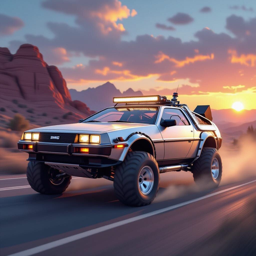 DeLorean Time Machine Modified for Off-Road Adventure