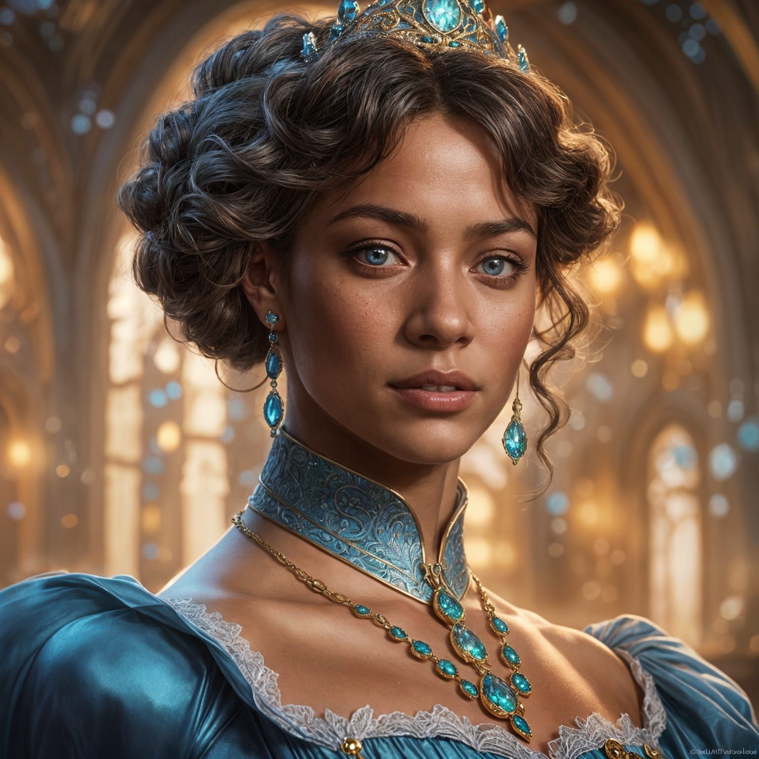 Cinderella Portrait in Art Nouveau Style