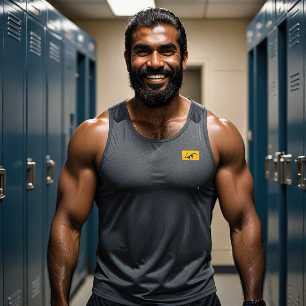 Hyper-Realistic Portrait of a Muscular Sri Lankan Man