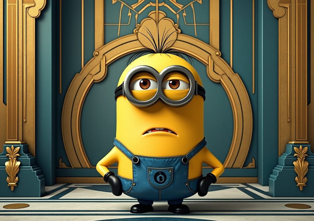 Sorrowful Minion in Art Deco Style