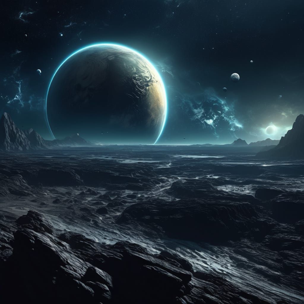 Glowing Pluto Planet at Sunset