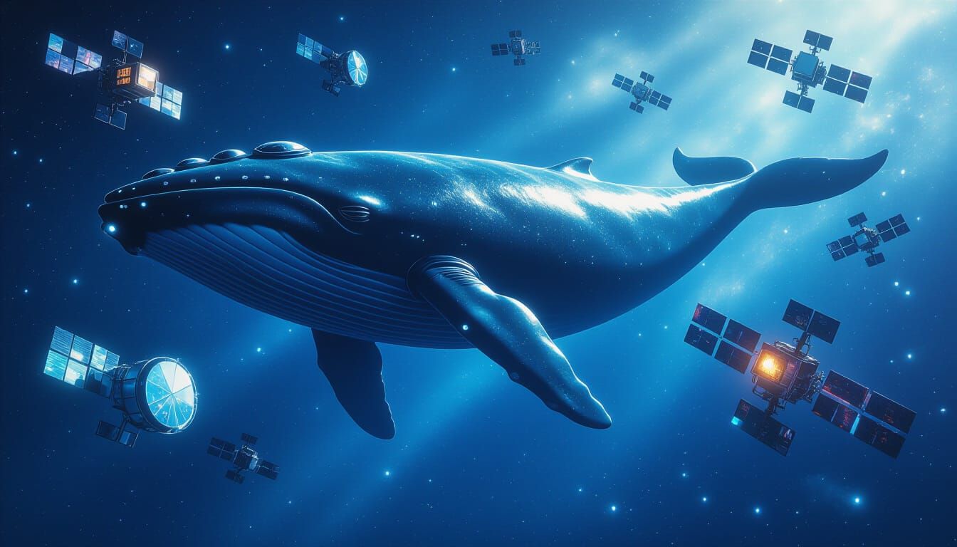 Whale and Satellites in Cosmic Symphony