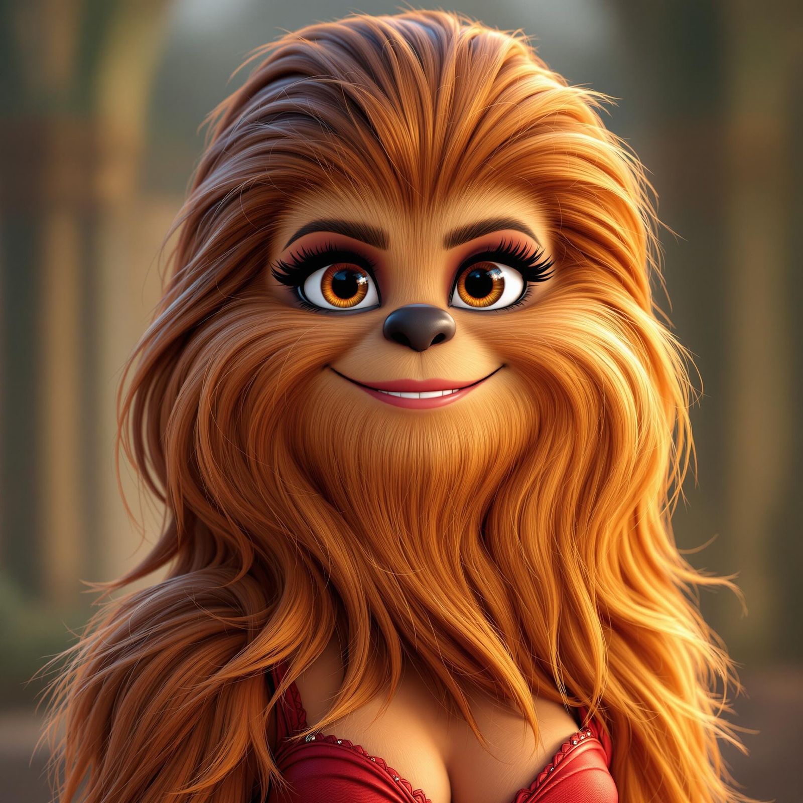Stunning Female Wookiee in Elegant Evening Gown