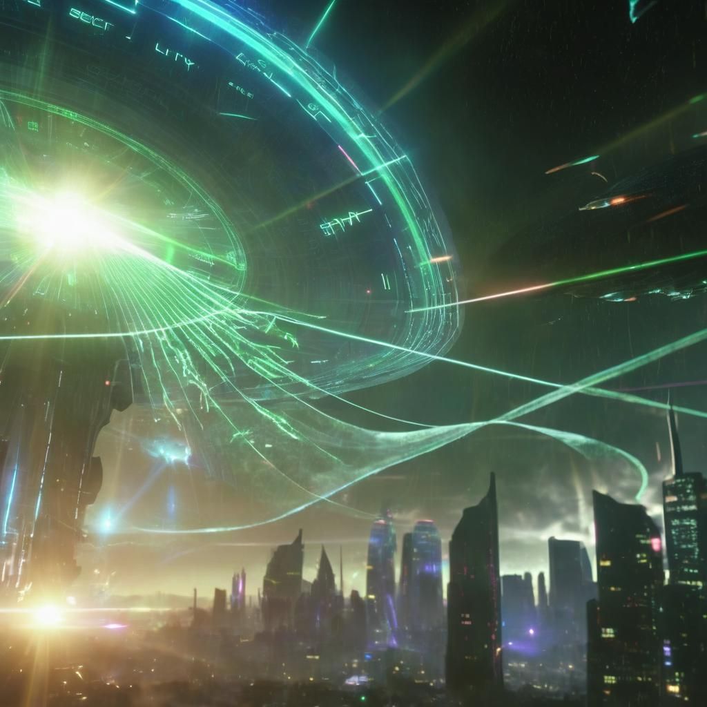 Alien Invasion With Occult Laser Beams and HUD